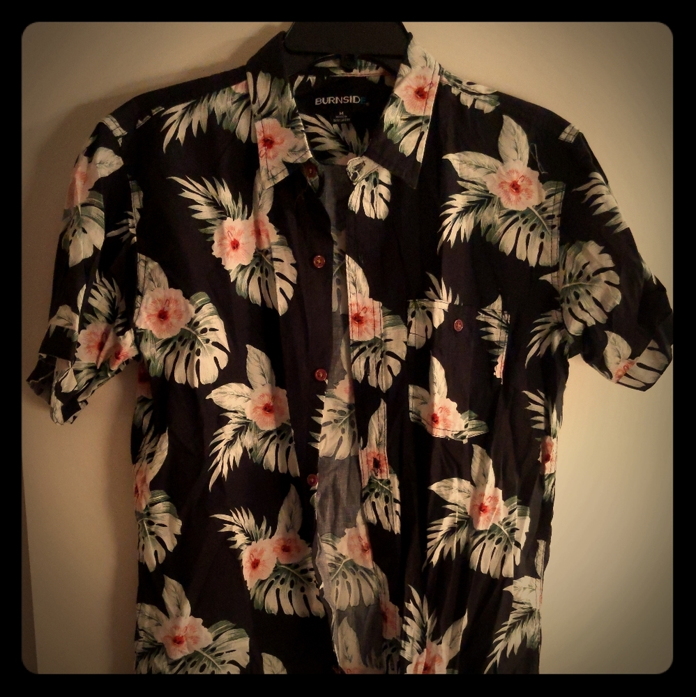 Floral short sleeve button up